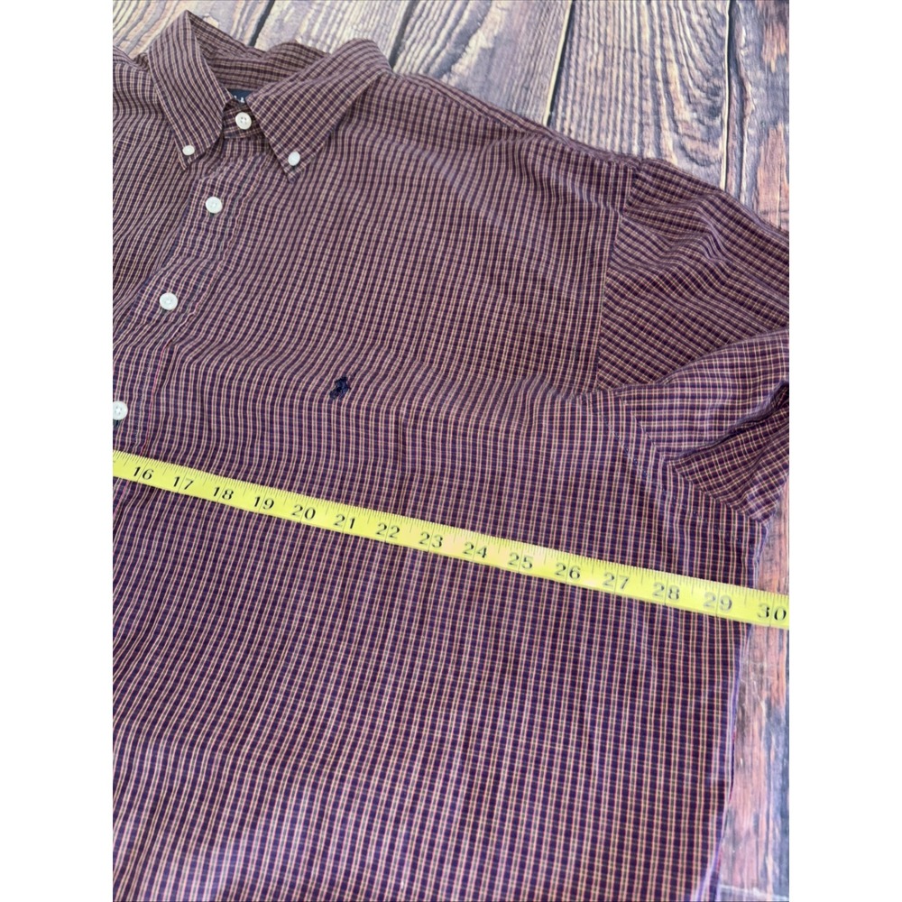 Polo Ralph Lauren Shirt Adult 2XLT Tall Red Plaid Button Up Long Sleeve Men 2XL - Picture 4 of 6